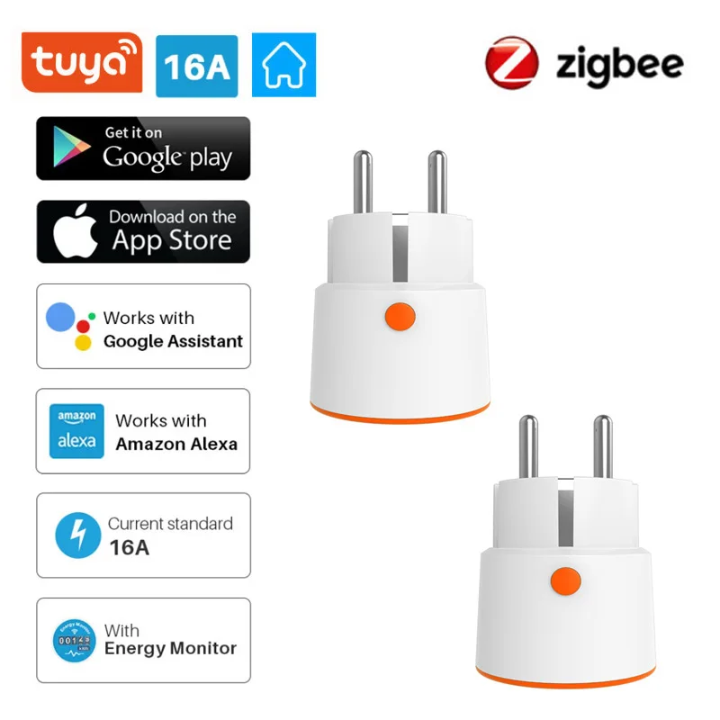 Умная розетка с монитором питания, 16 А, работает с приложением Alexa Google Home 
Умная розетка с монитором питания, 16 А, работает с приложением Alexa Google Home
