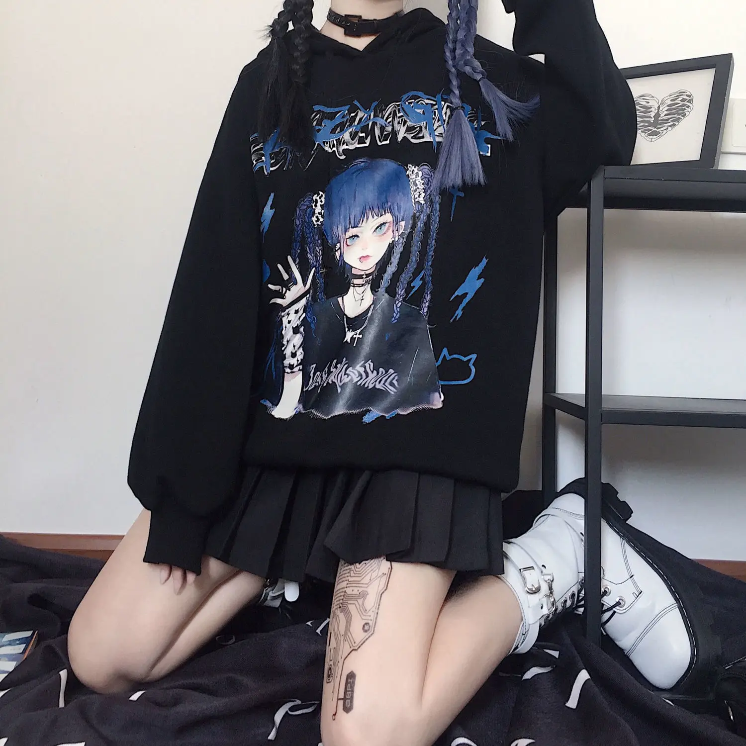 Black Cartoon Print Hoodie For Girl Autumn Fashion Japan Kawaii Women Tops Casual High Street Spring Gothic Harajuku Sweatshirts
Black Cartoon Print Hoodie For Girl Autumn Fashion Japan Kawaii Women Tops Casual High Street Spring Gothic Harajuku Sweatshirts