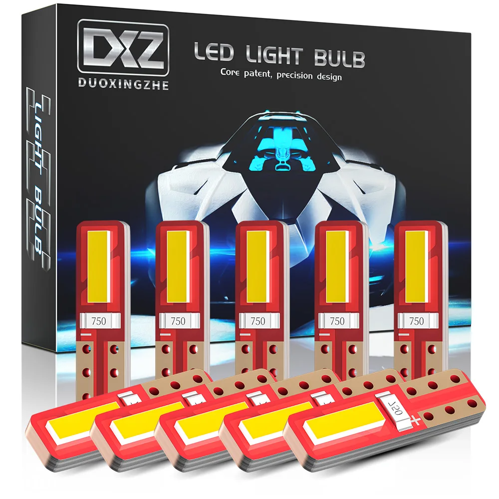 DXZ 10 шт. W3W W1.2W T5 светодиодный ламп супер яркий Canbus белый 2SMD чипсеты ошибок