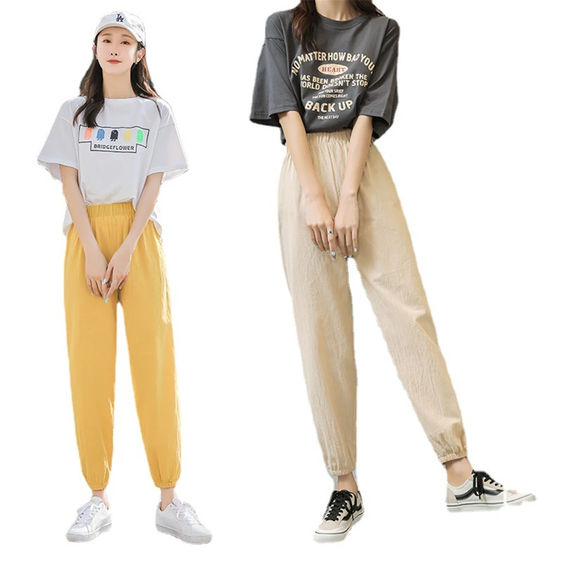 Streetwear Pants Casual Sports Pants Womens Thin Loose High Waist Slimming Versatile Ankle-Tied Harem Sweatpants Trousers female
Streetwear Pants Casual Sports Pants Womens Thin Loose High Waist Slimming Versatile Ankle-Tied Harem Sweatpants Trousers female