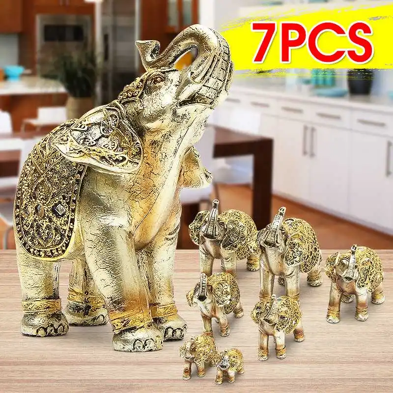 7Pcs/Set Feng Shui Elephant Statue Ornaments Lucky Wealth Figurine Resin Crafts Gift Home Office Decoration
7Pcs/Set Feng Shui Elephant Statue Ornaments Lucky Wealth Figurine Resin Crafts Gift Home Office Decoration