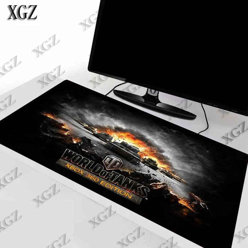 

XGZ World of Tanks Large Gaming Mouse Pad Lock Edge Mat Keyboard Table Desk for Notebook Laptop Gamer pad
