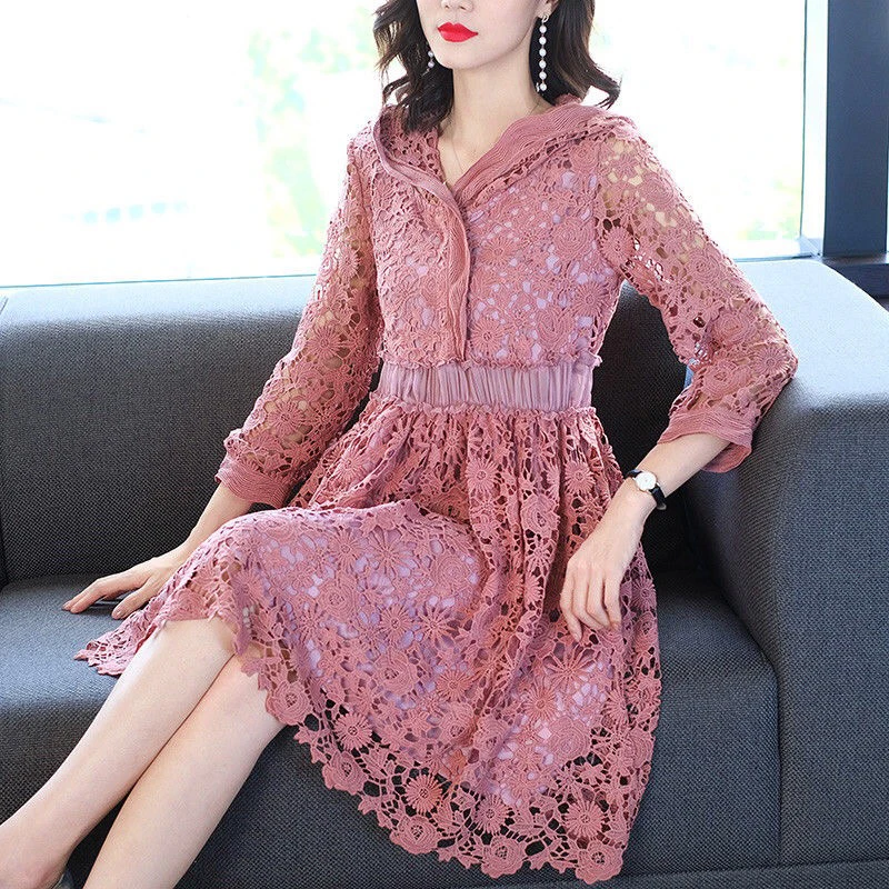 2020 Fashion Spring Womens Ladies Hooded Lace Patchwork Ankle Length Long Sleeve Dress , Female Woman Korean Dresses
2020 Fashion Spring Womens Ladies Hooded Lace Patchwork Ankle Length Long Sleeve Dress , Female Woman Korean Dresses