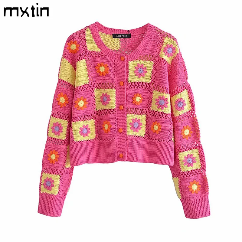 MXTIN 2021 Women Autumn Fashion Floral Crochet Cardigan Sweater Vintage O-Neck Long Sleeve Button Female Outerwear Chic Tops
MXTIN 2021 Women Autumn Fashion Floral Crochet Cardigan Sweater Vintage O-Neck Long Sleeve Button Female Outerwear Chic Tops
