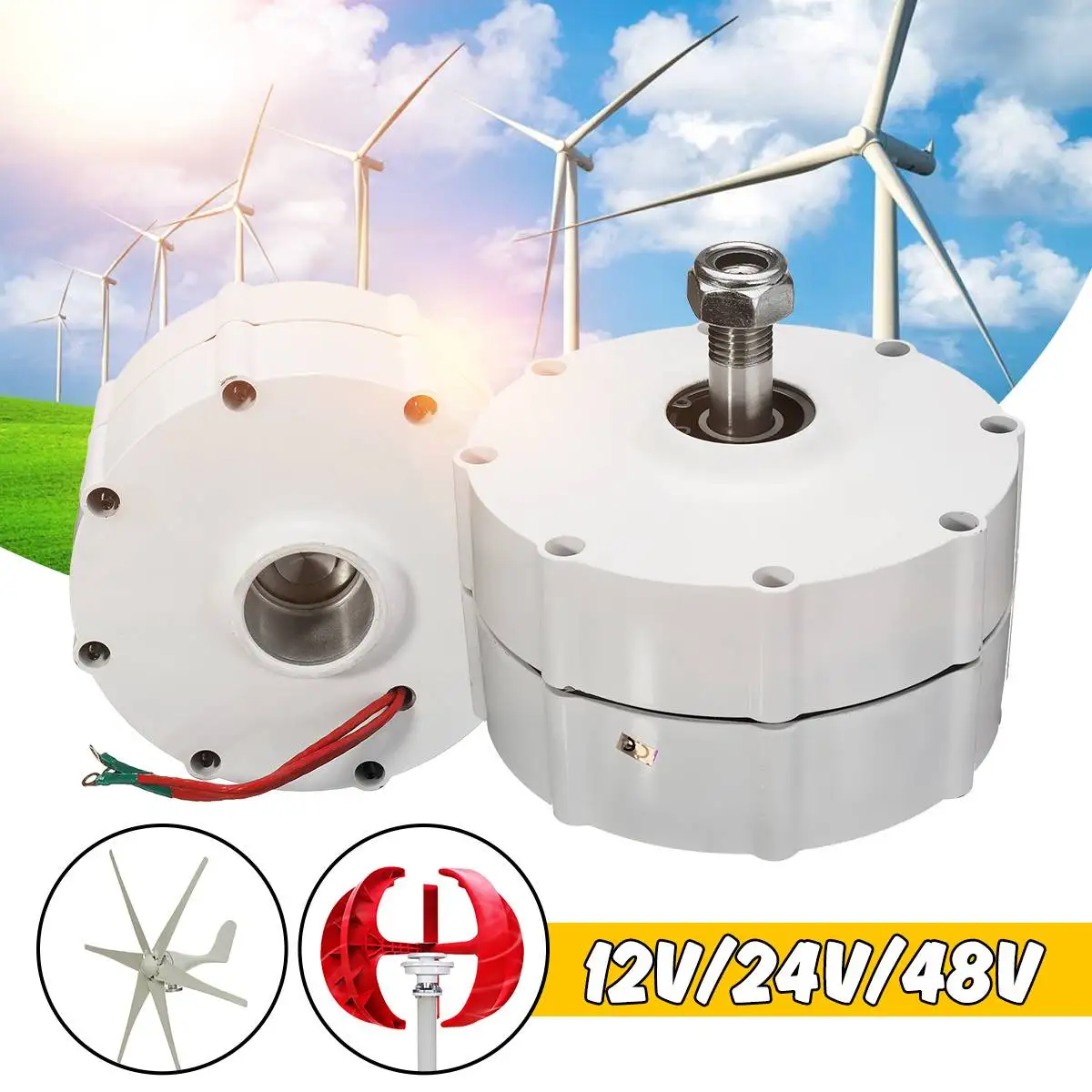 6000W 12V 24V 48V 3 Phase Gearless Permanent Magnet Generator AC Alternators Use For Wind Turbine Water Turbine
6000W 12V 24V 48V 3 Phase Gearless Permanent Magnet Generator AC Alternators Use For Wind Turbine Water Turbine