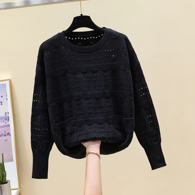 spring and Autumn New Korean round neck loose hollow knitted base shirt long sleeve fashion foreign style top fashion
spring and Autumn New Korean round neck loose hollow knitted base shirt long sleeve fashion foreign style top fashion