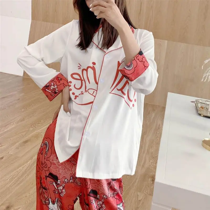 Women's Satin Pajamas Fashion Silk Pyjamas Sleepwear Set Night Suits for Women Home Clothes for Women Spring Pijama Mujer 2021
Women's Satin Pajamas Fashion Silk Pyjamas Sleepwear Set Night Suits for Women Home Clothes for Women Spring Pijama Mujer 2021