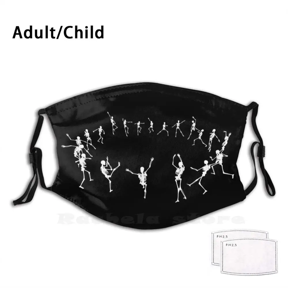 Dancing Skeletons Black Background Print Washable Filter Anti Dust Mouth Mask Skeleton Pattern White Background White
Dancing Skeletons Black Background Print Washable Filter Anti Dust Mouth Mask Skeleton Pattern White Background White
