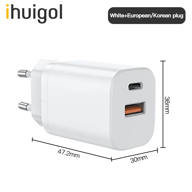 ihuigol 30W PD Type C Charger Quick Charge 3.0 Fast Charging For iPhone 13 12 iPad Pro Air mini Samsung LG Travel Wall Adapter
ihuigol 30W PD Type C Charger Quick Charge 3.0 Fast Charging For iPhone 13 12 iPad Pro Air mini Samsung LG Travel Wall Adapter