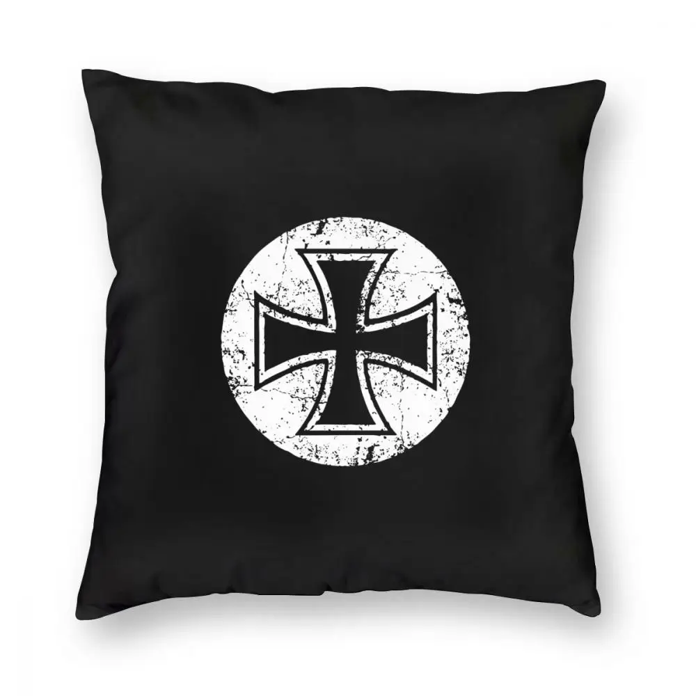 

German Iron Cross Templar Knight Throw Pillow Cover Polyester Throw Pillow Germany Flag Custom Cushion Covers