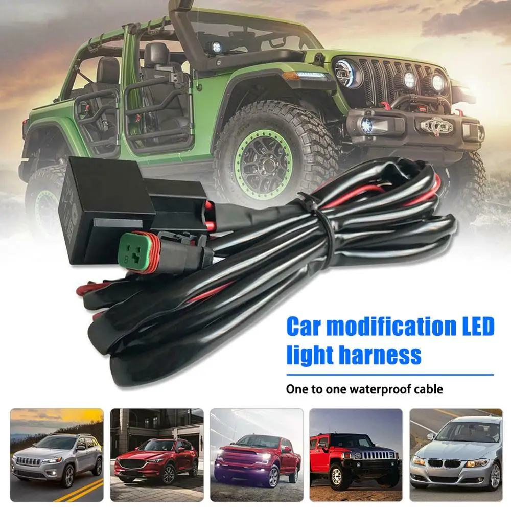 6.6ft Offroad Work Light LED Light Bar Wire Wiring Harness Switch Relay Kit for Connect 2 LED Work Driving Light Bar Accessories
6.6ft Offroad Work Light LED Light Bar Wire Wiring Harness Switch Relay Kit for Connect 2 LED Work Driving Light Bar Accessories