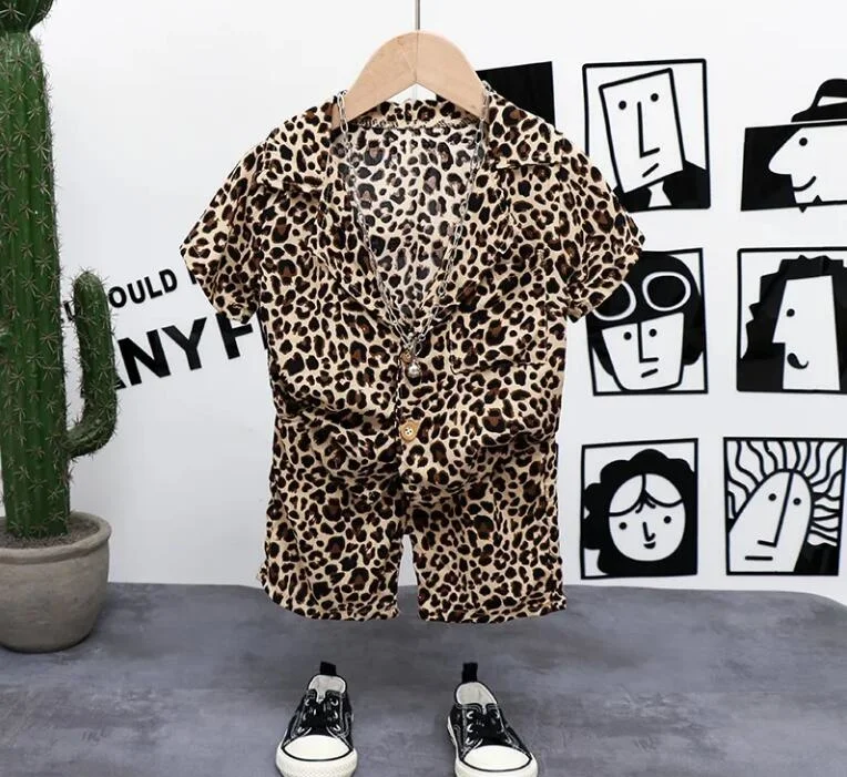 Children Cotton Out Clothes Summer Baby Boys Leopard Print Causal Shirt Shorts 2pcs/sets Infant Kids Fashion Toddler Tracksuits
Children Cotton Out Clothes Summer Baby Boys Leopard Print Causal Shirt Shorts 2pcs/sets Infant Kids Fashion Toddler Tracksuits