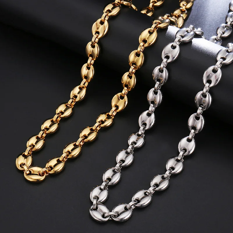 Coffee Beans Link Chain 11MM Necklace For Men Stainless Steel Rope Link chain Necklaces Fashion Hip hop Men Jewelry
Coffee Beans Link Chain 11MM Necklace For Men Stainless Steel Rope Link chain Necklaces Fashion Hip hop Men Jewelry