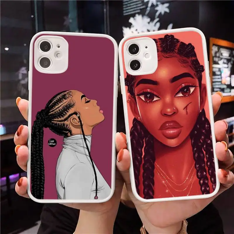 Black girl Phone Case For iPhone 12 11 Mini Pro XR XS Max 7 8 Plus X Matte transparent White Cover
Black girl Phone Case For iPhone 12 11 Mini Pro XR XS Max 7 8 Plus X Matte transparent White Cover