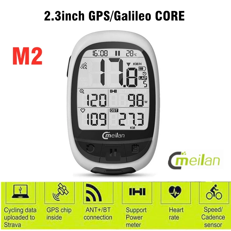 Велосипедный компьютер Meilan 2 3 дюйма GPS с нагрудным монитором сердечного ритма