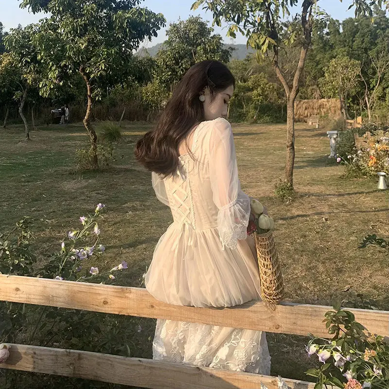 Summer Lace Sweet Elegant White Dress Women Evening Party Vintage Dresses Korean Kawaii Short Sleeve Female Square Collar Skirts
Summer Lace Sweet Elegant White Dress Women Evening Party Vintage Dresses Korean Kawaii Short Sleeve Female Square Collar Skirts