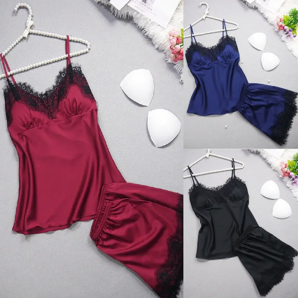 Women Lingerie Silk Lace Pajamas Set Babydoll Nightdress Nightgown Sleepwear US
Women Lingerie Silk Lace Pajamas Set Babydoll Nightdress Nightgown Sleepwear US