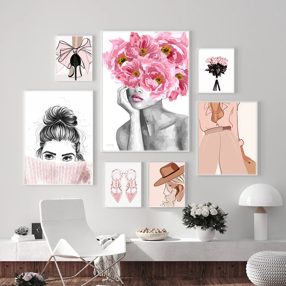 Pink Flower Rose Fashion Abstract Girl Poster High Heels Print Canvas Art Painting Wall Picture Modern Girl Room Home Decoration
Pink Flower Rose Fashion Abstract Girl Poster High Heels Print Canvas Art Painting Wall Picture Modern Girl Room Home Decoration