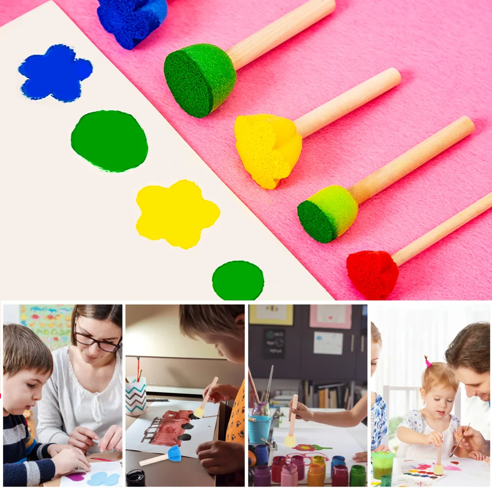 10pcs Sponge Paint Brush Set Drawing Brush Doodle Tools Random Type Color 
10pcs Sponge Paint Brush Set Drawing Brush Doodle Tools Random Type Color