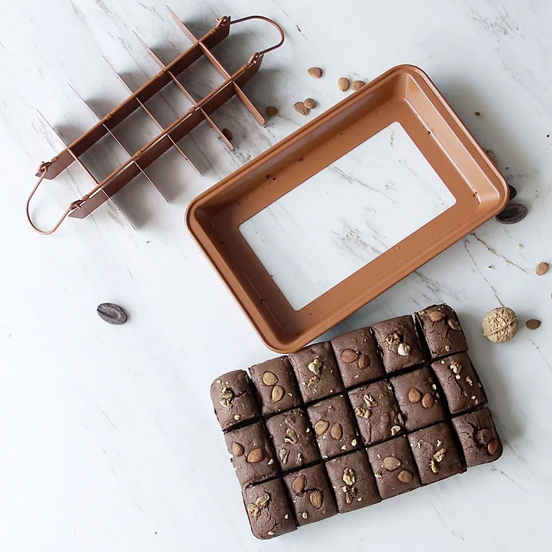Geebake Non-Stick Brownie Pan with Dividers, Approved 18 Pre-Slice Brownie Baking Tray, Carbon Steel Bakeware for Oven Baking
Geebake Non-Stick Brownie Pan with Dividers, Approved 18 Pre-Slice Brownie Baking Tray, Carbon Steel Bakeware for Oven Baking