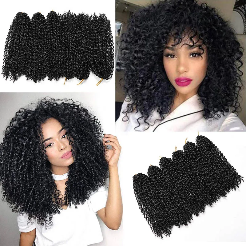 

Hair Nest Marlybob Crochet Hair Afro Kinky Curly Crochet Braids Short Passion Twist Jerry Curl Ombre Braiding Hair Extensions