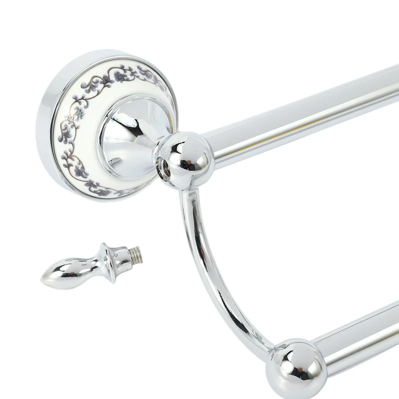 Stainless Steel Chrome Plated Blue and White Porcelain Towel Bar, Bathroom Accessory,2 Tier Wall Mount Towel Holder 
Stainless Steel Chrome Plated Blue and White Porcelain Towel Bar, Bathroom Accessory,2 Tier Wall Mount Towel Holder