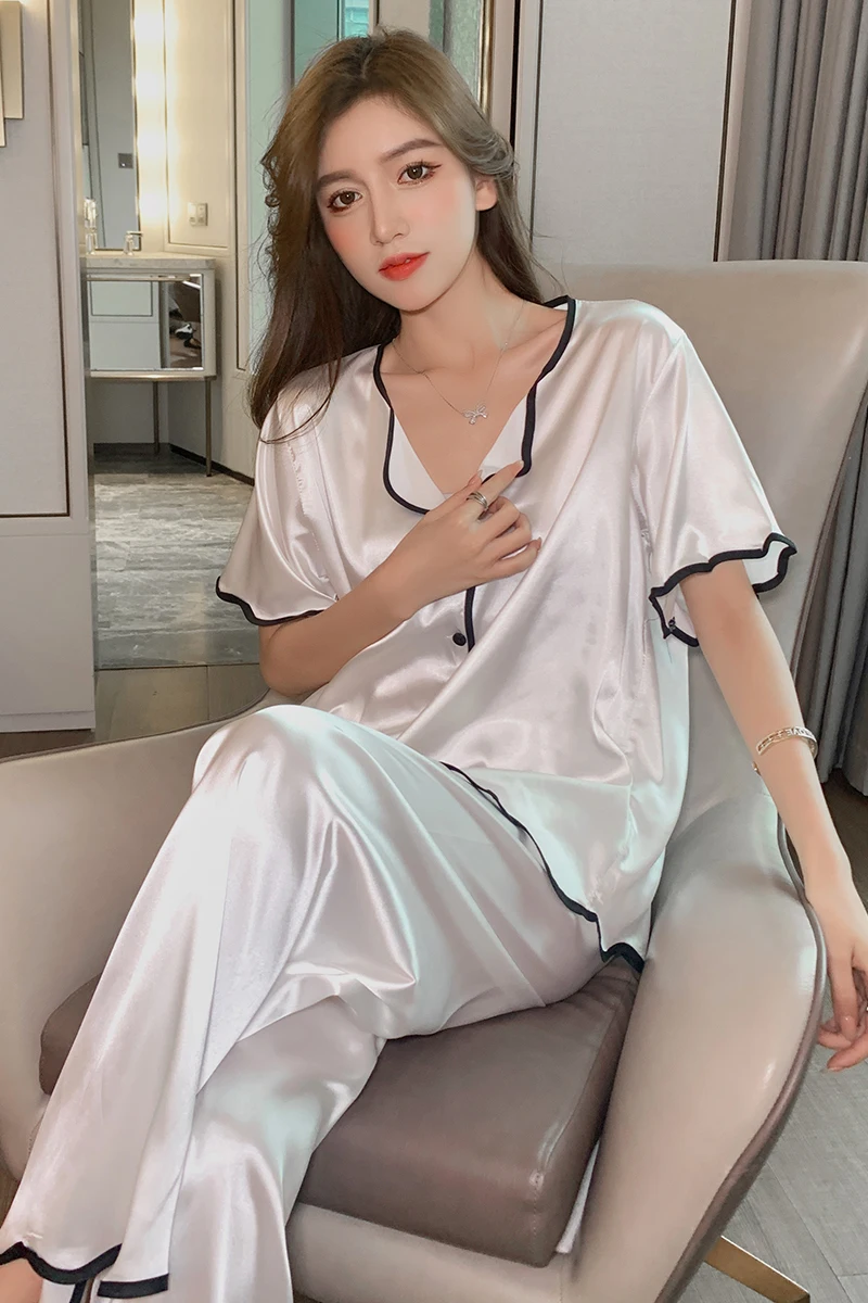 JRMISSLI Satin Pajama For Women Pyjama Mujer PJ Set Satin Loungewear Nightwear Silk Pijama Femme
JRMISSLI Satin Pajama For Women Pyjama Mujer PJ Set Satin Loungewear Nightwear Silk Pijama Femme