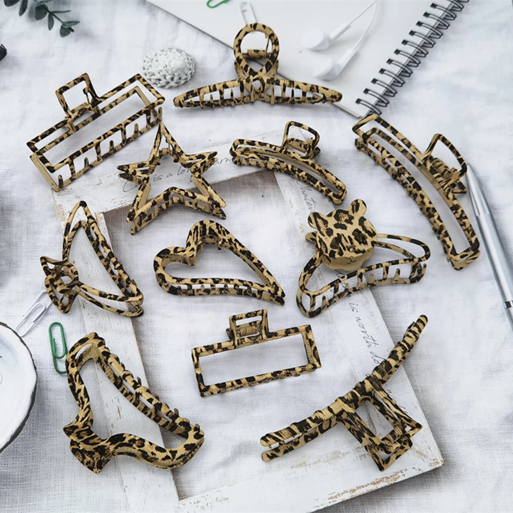Women Girls Leopard Hair Claw Clamps Metal Hair Crab Hair Claws Clip Solid Color Hairpin Large Size Hair Accessories
Women Girls Leopard Hair Claw Clamps Metal Hair Crab Hair Claws Clip Solid Color Hairpin Large Size Hair Accessories
