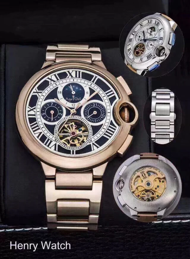 Classic New Men Watch Sapphire Automatic Mechanical Rose Gold Stainless Steel Tourbillion Skeleton Moon phase Watches AAA+
Classic New Men Watch Sapphire Automatic Mechanical Rose Gold Stainless Steel Tourbillion Skeleton Moon phase Watches AAA+