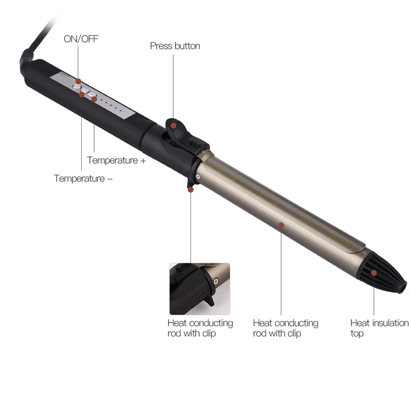 CkeyiN Ceramic 25Mm Electric Curling Pear Flowercurl Temperature Control Curling Wand Curler Wave Roller Iron Hair Styling
CkeyiN Ceramic 25Mm Electric Curling Pear Flowercurl Temperature Control Curling Wand Curler Wave Roller Iron Hair Styling