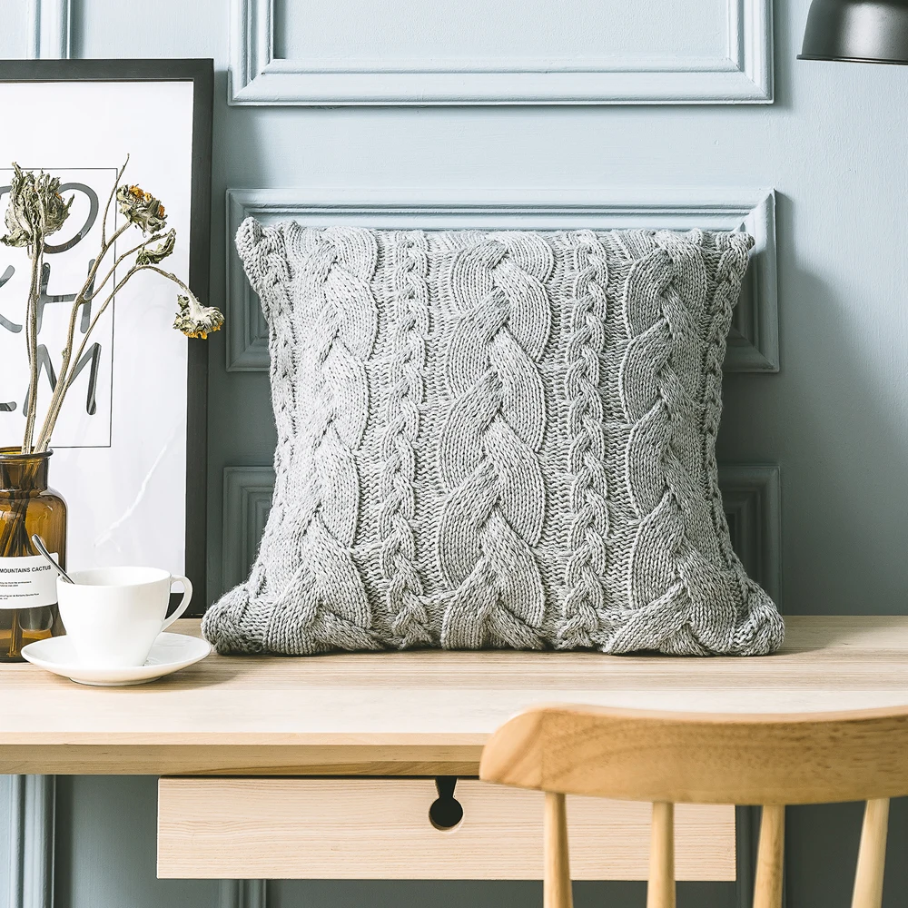 Soft Cushion Cover 45x45cm Pillowcase Gray Solid Crochet Knitted for Home Decoration Living Room Bedroom Sofa Chair Pillow Cover
Soft Cushion Cover 45x45cm Pillowcase Gray Solid Crochet Knitted for Home Decoration Living Room Bedroom Sofa Chair Pillow Cover
