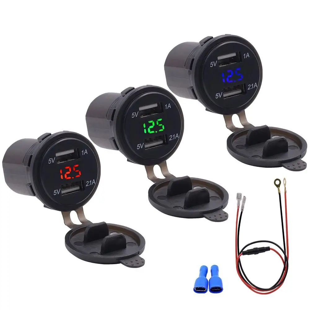 Car Charger Car LED Dual USB Charging Adapter Voltage Display Charger Dual USB3.1A Digital Display Voltmeter + 60CM Line
Car Charger Car LED Dual USB Charging Adapter Voltage Display Charger Dual USB3.1A Digital Display Voltmeter + 60CM Line