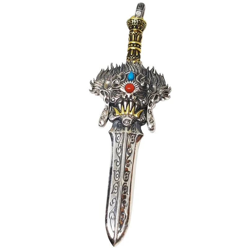 New 100% real s925 pure silver sword pendant mfor man Puba King Kong sword shape pendant retro style handmade silver man pendant
New 100% real s925 pure silver sword pendant mfor man Puba King Kong sword shape pendant retro style handmade silver man pendant