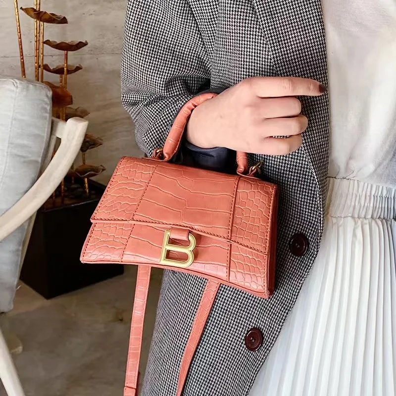 Designer Luxury Soft Top-Handle Tote Women Alligator Leather Hourglass Handbag Girl Brand B Metal Shoulder Messenger Bags Female
Designer Luxury Soft Top-Handle Tote Women Alligator Leather Hourglass Handbag Girl Brand B Metal Shoulder Messenger Bags Female