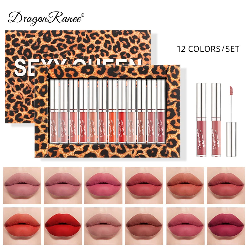 12pcs/set Lip Glaze Set Fashion Leopard Print Lip Gloss Velvet Matte Non-stick Cup Waterproof Long-lasting Liquid Lipstick Gift
12pcs/set Lip Glaze Set Fashion Leopard Print Lip Gloss Velvet Matte Non-stick Cup Waterproof Long-lasting Liquid Lipstick Gift