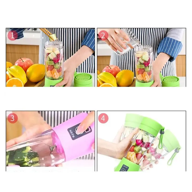Protable Mini Juicer Cup Single Serve Personal Size Blender USB Recharge 380ml Fruit Mixing Machine Multifunction Juice Making K
Protable Mini Juicer Cup Single Serve Personal Size Blender USB Recharge 380ml Fruit Mixing Machine Multifunction Juice Making K