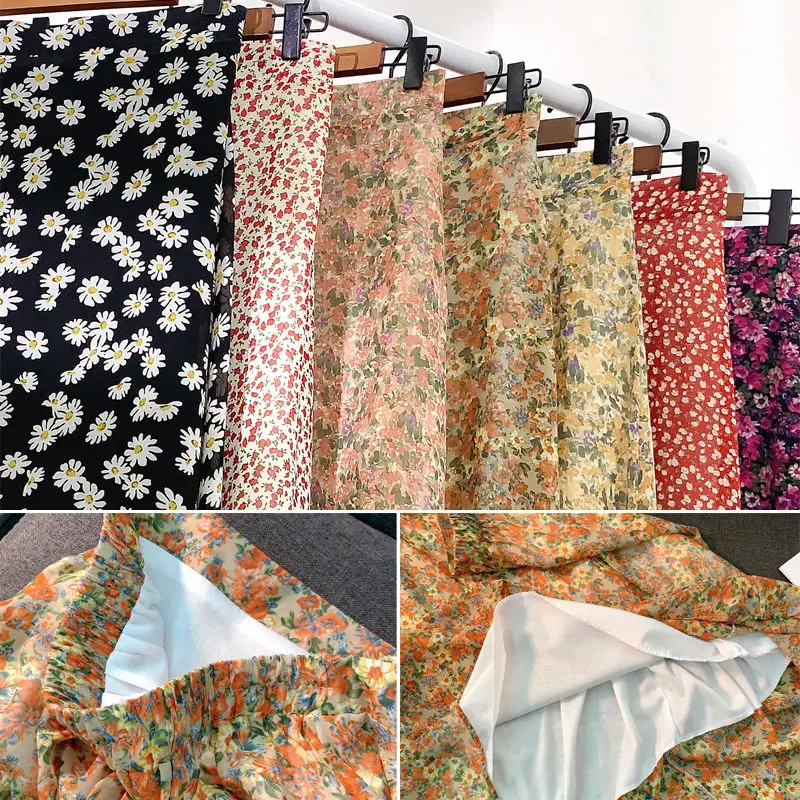 Mid-calf Length Skirts Women Retro Chic Summer Korean Style Floral Ulzzang Vacation Lady Clothing Hot Sale Fashion Soft Chiffon
Mid-calf Length Skirts Women Retro Chic Summer Korean Style Floral Ulzzang Vacation Lady Clothing Hot Sale Fashion Soft Chiffon