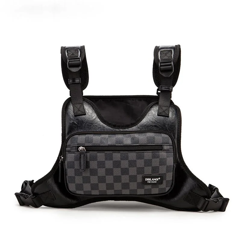 Men's Fashion Brand Designer Chest Pocket Tactical Vest Waist Bag Lattice Anti-theft Solid Color Waterproof Chest Chest Bag
Men's Fashion Brand Designer Chest Pocket Tactical Vest Waist Bag Lattice Anti-theft Solid Color Waterproof Chest Chest Bag