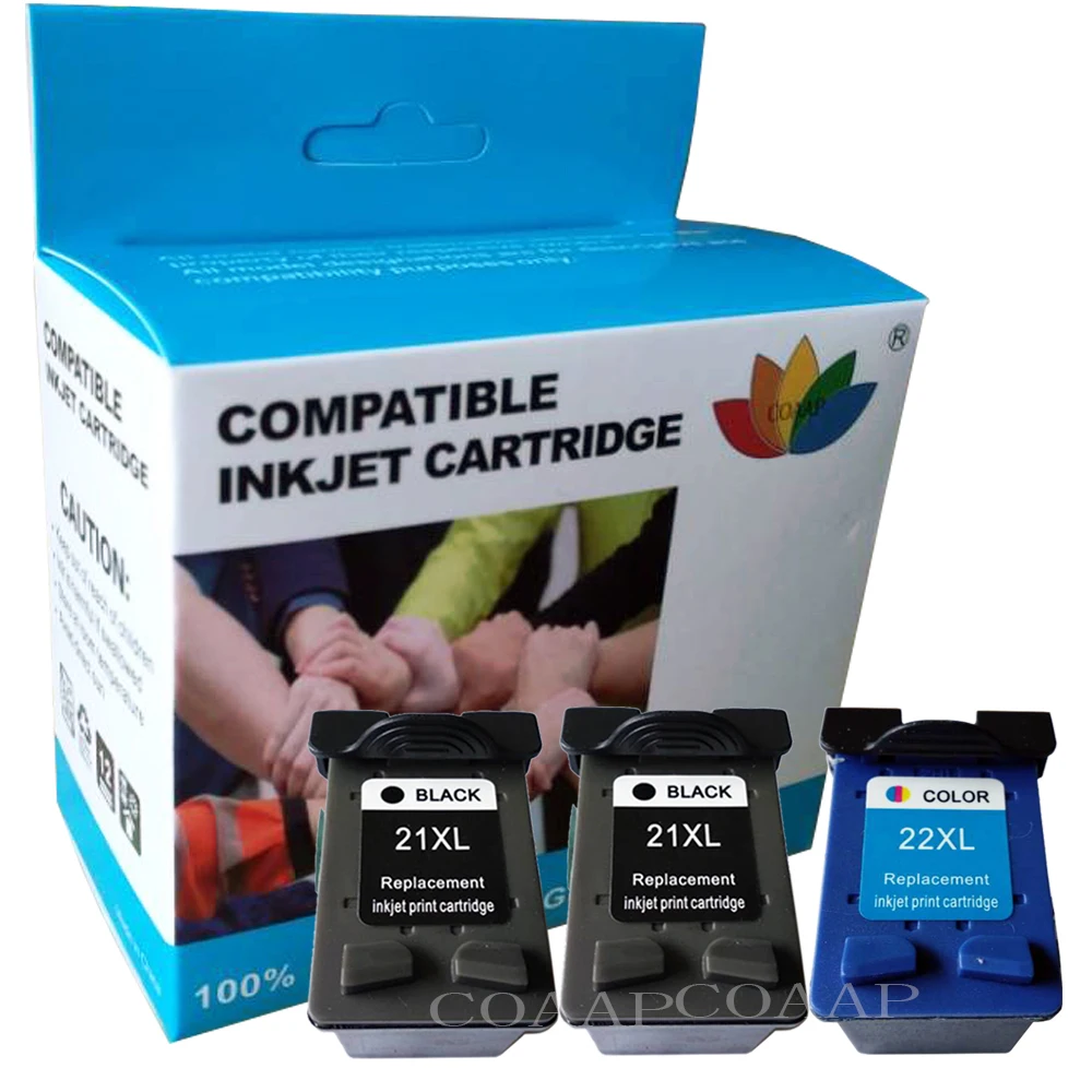 Compatible ink for HP 21 XL C9351A BLACK HP22 C9352A CLOUR INKJET CARTRIDGES HP Deskjet 3920 3940 D1360 D1460 D1470 D2430 D2460
Compatible ink for HP 21 XL C9351A BLACK HP22 C9352A CLOUR INKJET CARTRIDGES HP Deskjet 3920 3940 D1360 D1460 D1470 D2430 D2460