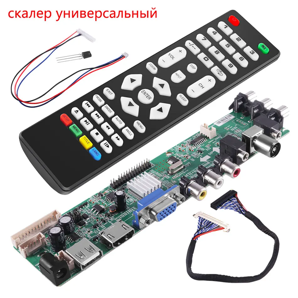 Универсальный ТВ-контроллер 3663, пульт управления ЖК-телевизором с поддержкой сигнала DVB-C/DVB-T2/DVB-T и русского языка, USB порт, микросхема LUA63A82
Универсальный ТВ-контроллер 3663, пульт управления ЖК-телевизором с поддержкой сигнала DVB-C/DVB-T2/DVB-T и русского языка, USB порт, микросхема LUA63A82