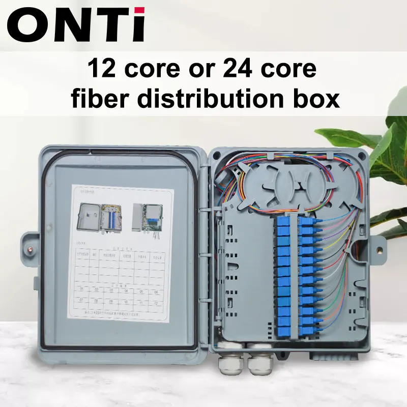 ONTi 12 core or 24 core Termination FTTH fiber optic distribution box full with single mode pigtail SC adapter
ONTi 12 core or 24 core Termination FTTH fiber optic distribution box full with single mode pigtail SC adapter