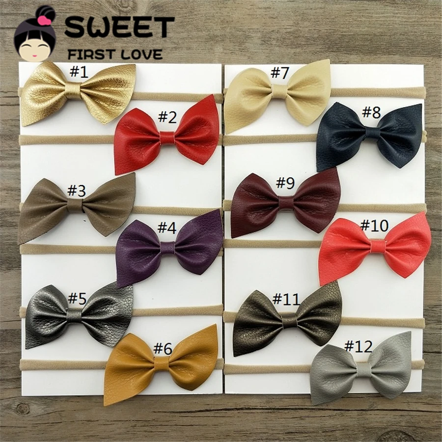 12pcs/lot Handmade Leather Leaves Bow Headband For Girls Kids High Quality Elastic Nylon Hairband Hair Accessories Headwraps
12pcs/lot Handmade Leather Leaves Bow Headband For Girls Kids High Quality Elastic Nylon Hairband Hair Accessories Headwraps