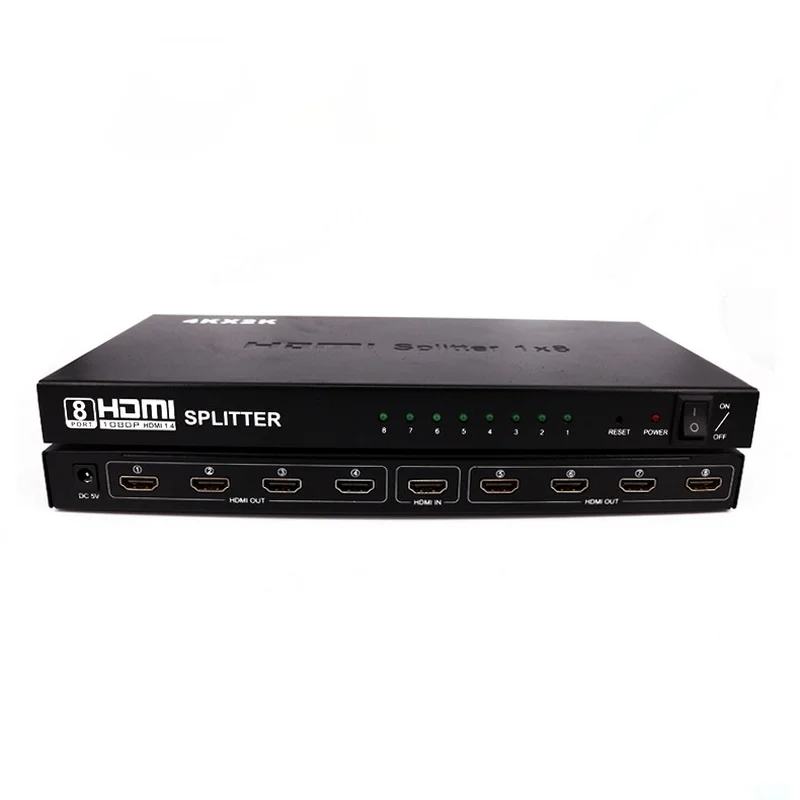 Black HDMI-compatible Splitter 1 In 8 Out 4K One-to-eight Splitter HDMI-compatible Digital High-definition Video Splitter
Black HDMI-compatible Splitter 1 In 8 Out 4K One-to-eight Splitter HDMI-compatible Digital High-definition Video Splitter