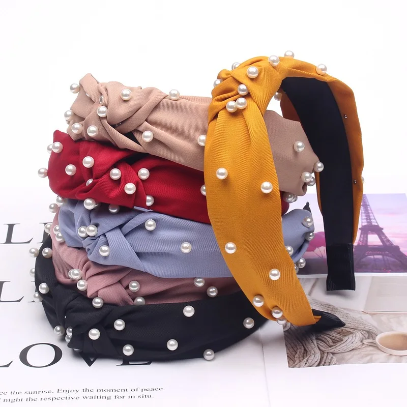 Fashion Beaded Pearl Knotted Headband Hair Accessories For Women Korean Party Head Bands Wholesal Girls Bow Makeup Hairbands New
Fashion Beaded Pearl Knotted Headband Hair Accessories For Women Korean Party Head Bands Wholesal Girls Bow Makeup Hairbands New