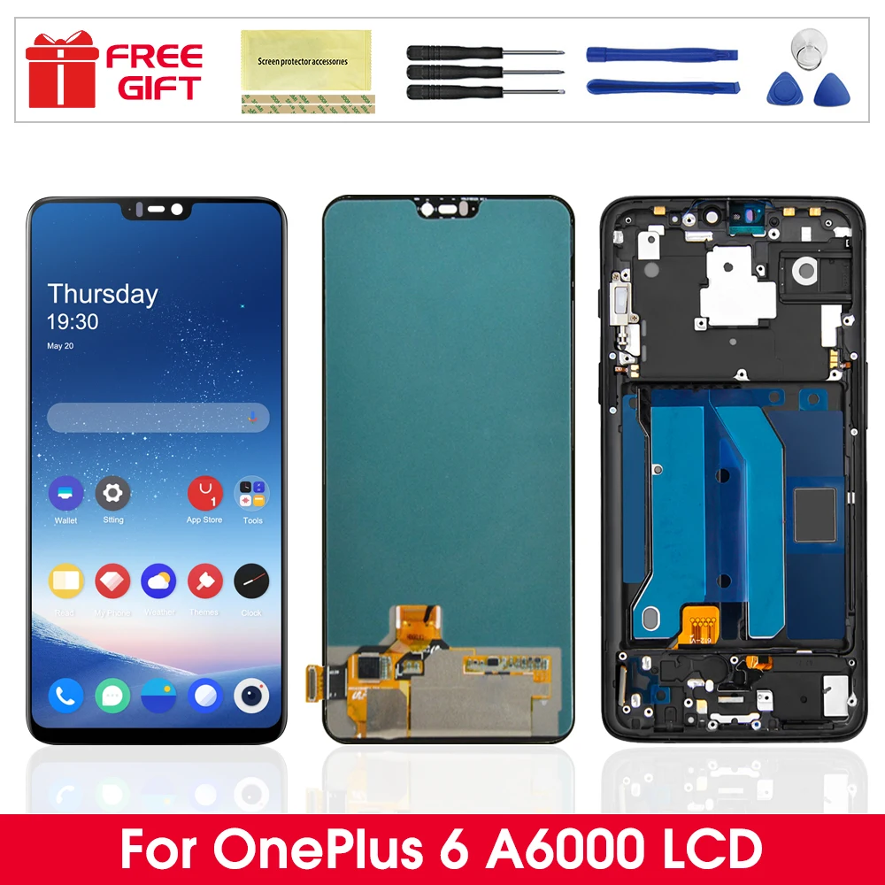 Экран AMOLED 6,28 дюйма для Oneplus 6, ЖК-дисплей с сенсорным экраном и дигитайзером в сборе, детали для Oneplus 6 1 + 6, ЖК-дисплей
Экран AMOLED 6,28 дюйма для Oneplus 6, ЖК-дисплей с сенсорным экраном и дигитайзером в сборе, детали для Oneplus 6 1 + 6, ЖК-дисплей
