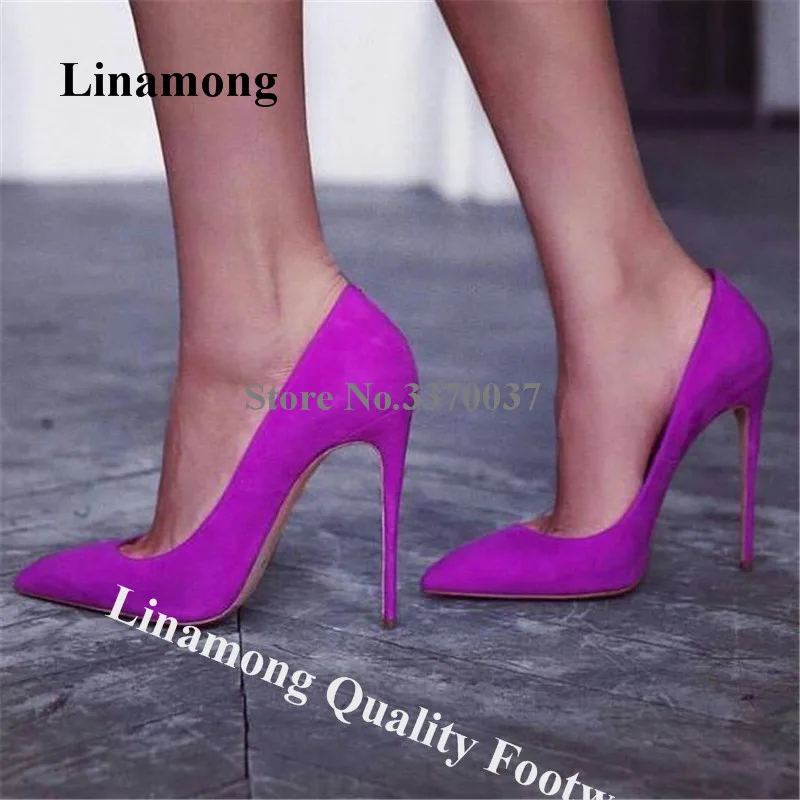 Linamong Classical Style Pointed Toe Stiletto Heel Pumps Suede Leather Pink Green Red Slip-on 10cm High Heels Formal Dress Shoes
Linamong Classical Style Pointed Toe Stiletto Heel Pumps Suede Leather Pink Green Red Slip-on 10cm High Heels Formal Dress Shoes