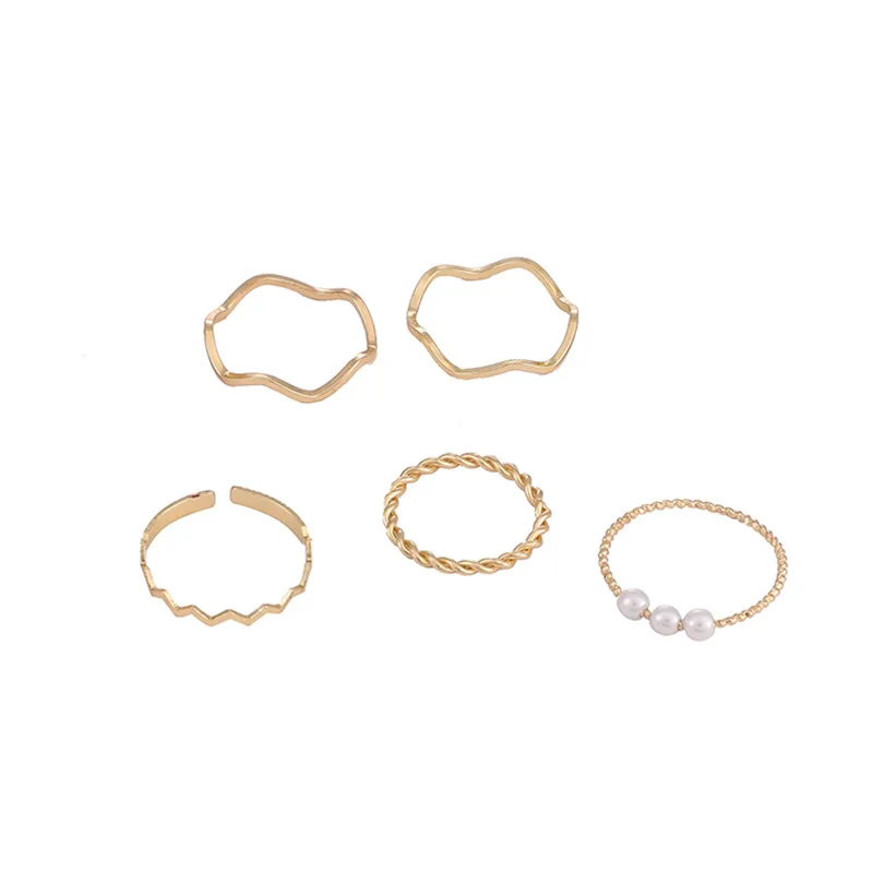 Simple and beautiful golden girl joint ring 5-piece set combination geometric pearl personality creative gift dating jewelry
Simple and beautiful golden girl joint ring 5-piece set combination geometric pearl personality creative gift dating jewelry