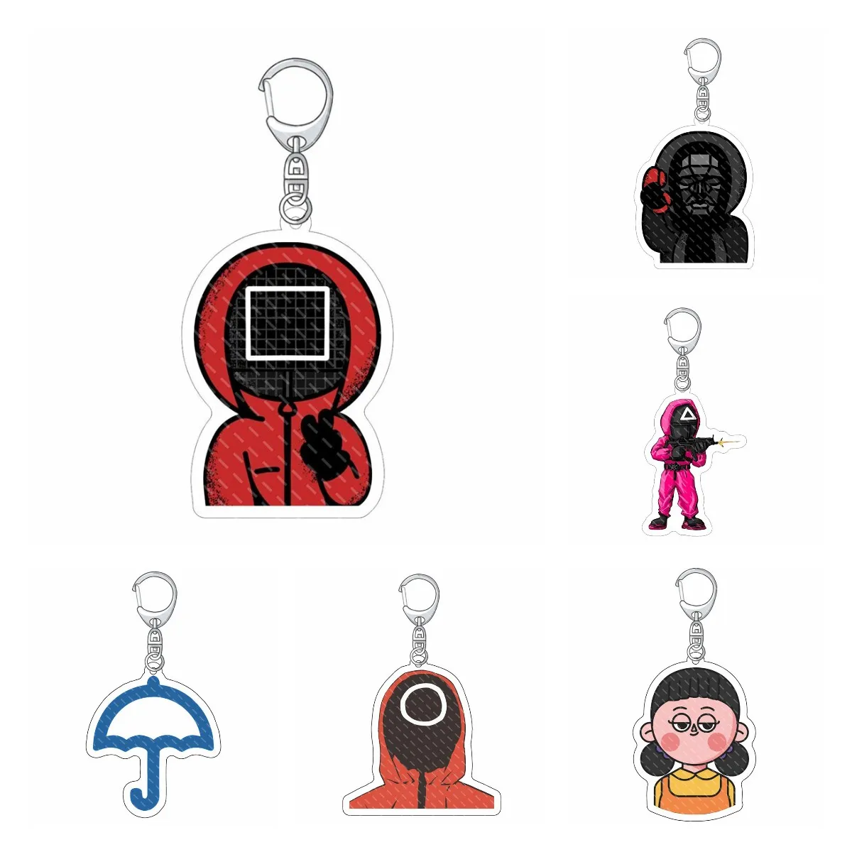TV Squid Game Keychains Triangle Square Circle Icon Cosplay Key chain Cartoon Umbrella Star Bag Pendant Gift Fans Props Keyring
TV Squid Game Keychains Triangle Square Circle Icon Cosplay Key chain Cartoon Umbrella Star Bag Pendant Gift Fans Props Keyring
