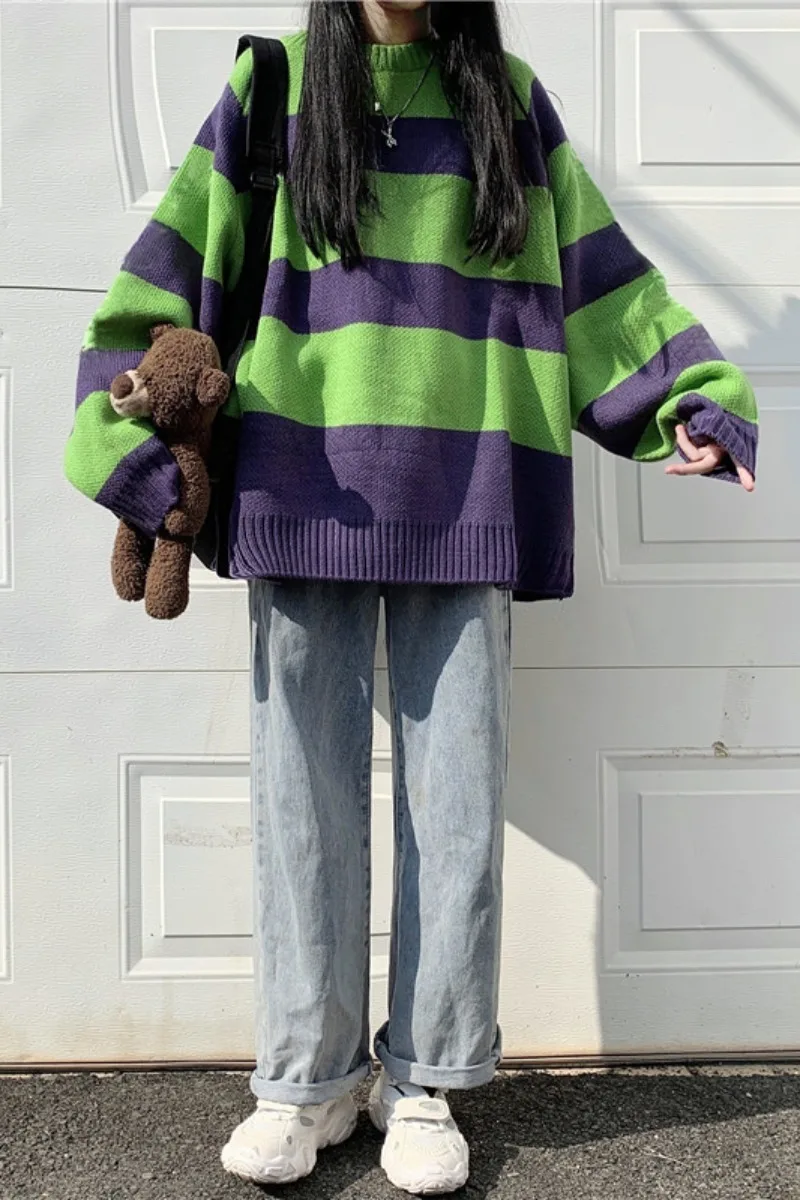KOSAHIKI 2021 Harajuku Korean Pullovers Striped Casual Street Style Spring Sweater Knitted Vintage Retro Women Clothing 11a011
KOSAHIKI 2021 Harajuku Korean Pullovers Striped Casual Street Style Spring Sweater Knitted Vintage Retro Women Clothing 11a011