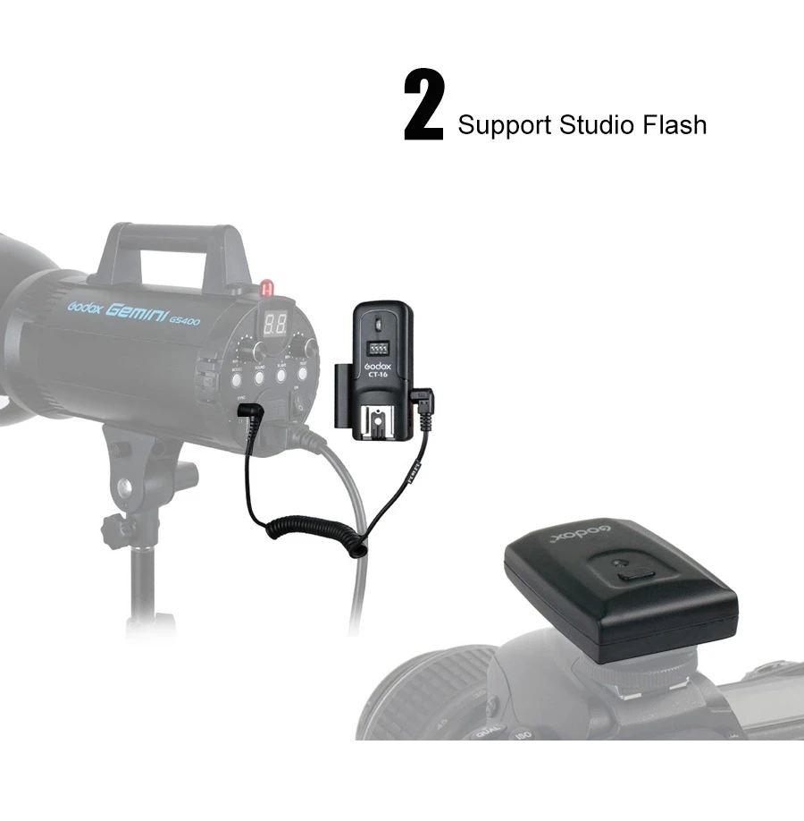 Godox CT-16 16 Channels Wireless Radio Flash Trigger Transmitter + Receiver Set for Cameras Studio Flash
Godox CT-16 16 Channels Wireless Radio Flash Trigger Transmitter + Receiver Set for Cameras Studio Flash